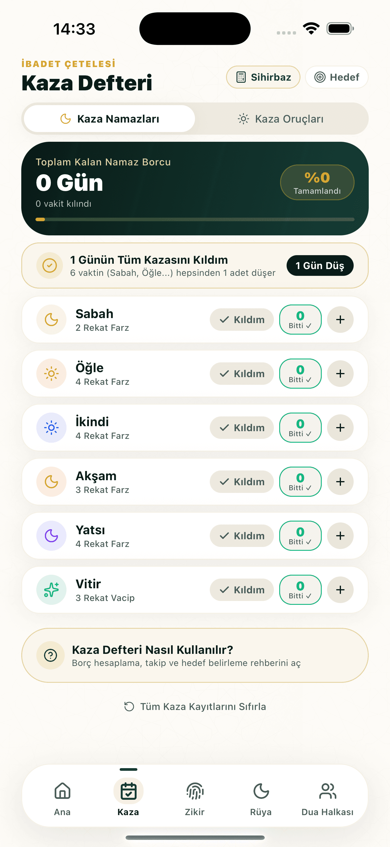 Kaza Namazı & Oruç Defteri